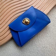 絕版中古品Vintage Cartier 寶石藍金豹頭小錢包