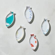 日本晴九谷燒 - 貓豆皿筷架(5入組)