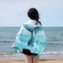 萬用快乾巾/浴巾/海灘巾/毛巾-海洋系列。幸運鯨魚尾 (畢業禮物