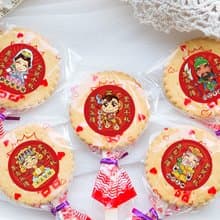 Q版神明祝壽 滿滿愛 扎絲簡版 古早味麥芽餅 (多款貼紙可挑)