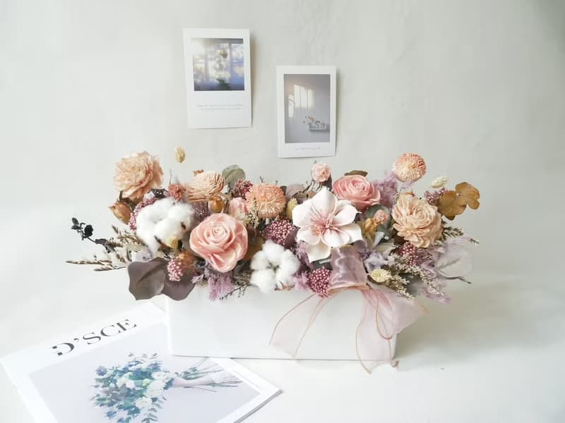 長盆大型乾燥花盆花【溫柔的你】乾燥花盆花/開幕賀禮/開店禮