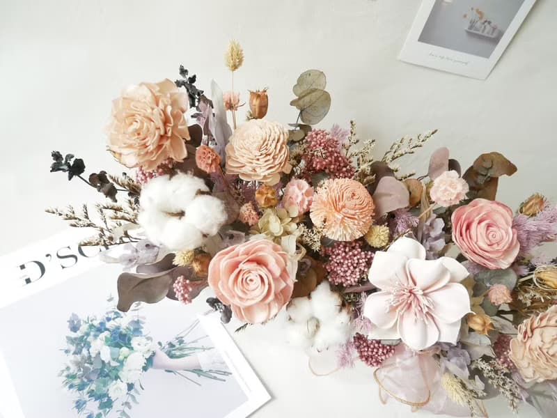 長盆大型乾燥花盆花【溫柔的你】乾燥花盆花/開幕賀禮/開店禮