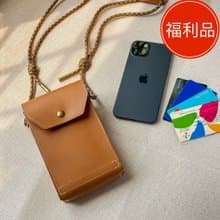 【福利品】真皮手機包 皮革斜背包 手機掛繩 旅遊用品/情人節禮物