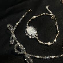 入門。天然貝母 珍珠 白蝶貝 琉璃 黑膽石 手鍊 蝴蝶結 串珠 手