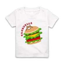 字母H-HAMBURGER短袖T恤-白