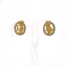 【日本直送 中古美品】クリスチャンディオール Christian Dior イヤリング ロゴ GP/ラインストーン ゴールド ヴィンテージ アクセサリー