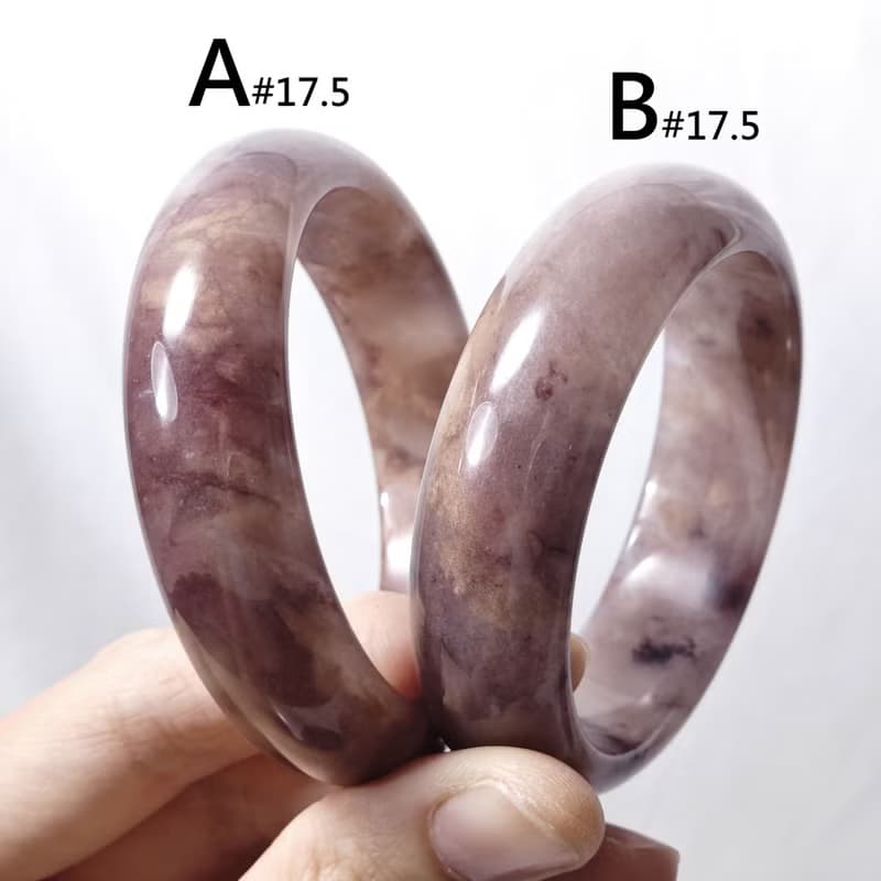 冰種紫紅金色瑪瑙 玉瓍 水墨風 事業成功 招財 手鐲 17.5cm 禮物
