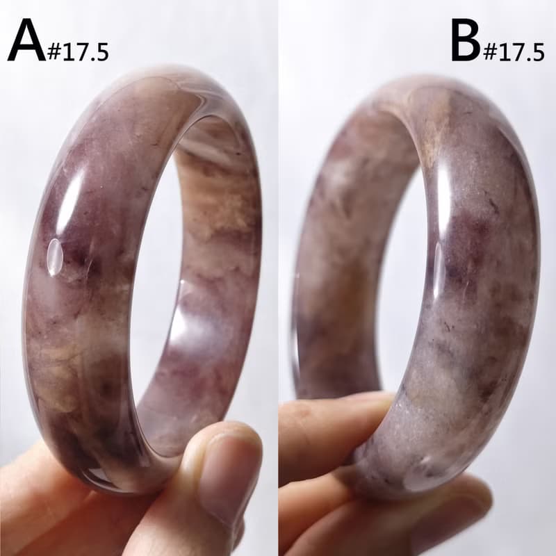 冰種紫紅金色瑪瑙 玉瓍 水墨風 事業成功 招財 手鐲 17.5cm 禮物