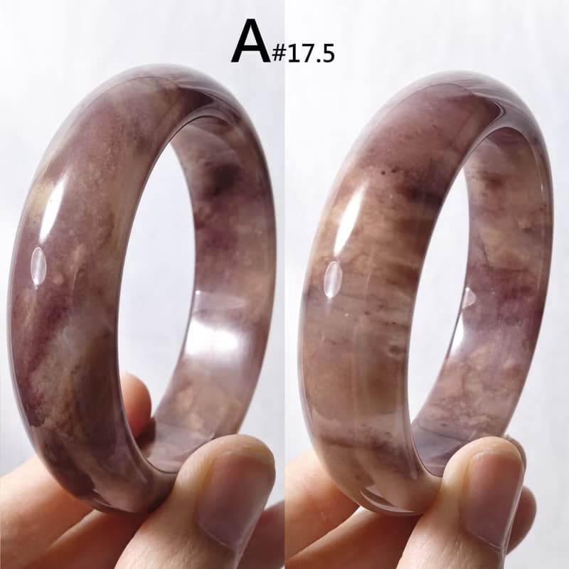 冰種紫紅金色瑪瑙 玉瓍 水墨風 事業成功 招財 手鐲 17.5cm 禮物