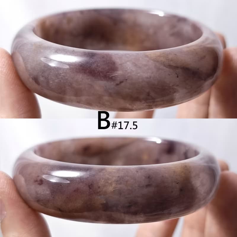 冰種紫紅金色瑪瑙 玉瓍 水墨風 事業成功 招財 手鐲 17.5cm 禮物