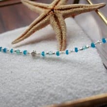 Journal 星砂糖罐-蒼風 / 天然磷灰石、月光石、珍珠純銀手鍊