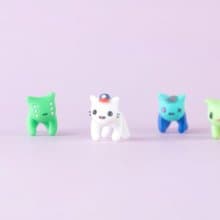 Six-Eyed Alien Cat Earring - Cute Jewelry for Cat Lovers - Handmade Art