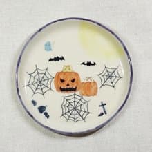 【萬聖節系列】貓貓躲南瓜 手捏/手繪 陶瓷盤