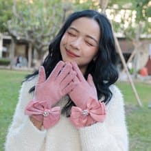 unni花飛蝶舞羊毛手套(禦寒.保暖.觸屏) 刷毛 擋風 gloves 羊毛