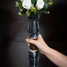 Wedding bouquet holder inspired by Rey's lightsaber hilt