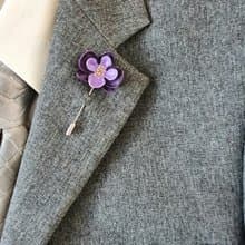 Men's lapel pin flower orchid , Fathers day gift for him Leather boutonniere