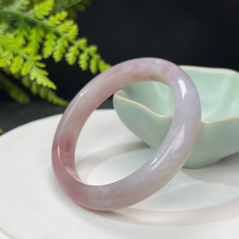 馬達加斯加 紫色粉晶手鐲 56MM 老料紫粉冰飄玫瑰石英 個人魅力