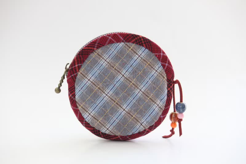 Fabric bag for headphone or other small things. Round Headphone holder. Japanese