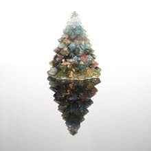 【快速出貨】綠色金箔水晶聖誕樹-大-能量樹寶石樹奧根交換禮物