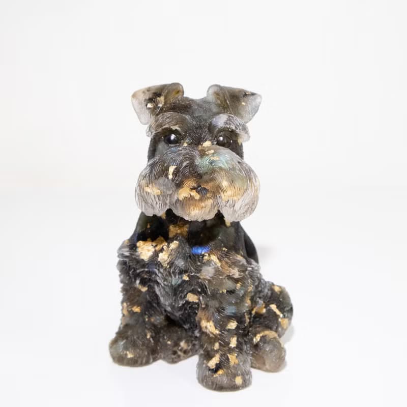 水晶 雪納瑞 XL號 | 天然石擺飾 |新年禮物 新年裝飾|寵物 狗狗