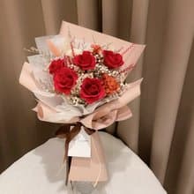 紅茶拿鐵永生玫瑰花束 七夕情人節花束 永生花束 告白花束 外拍