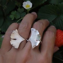 【訂製】銀杏葉戒指|純銀|純手工製作|對戒|女生禮物