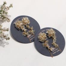 垂墜 樹脂花朵耳環 耳夾 | 白色