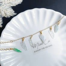 天然緬甸玉翡翠 冰種 一葉致富 手鍊 設計款 禮物 氣質