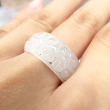 冰種翡翠雕花玉戒 | 天然緬甸A貨翡翠 | 送禮