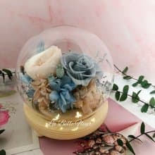 永生花玻璃盅/莫蘭迪色/乾燥花/夜燈/花禮/送禮生日禮物
