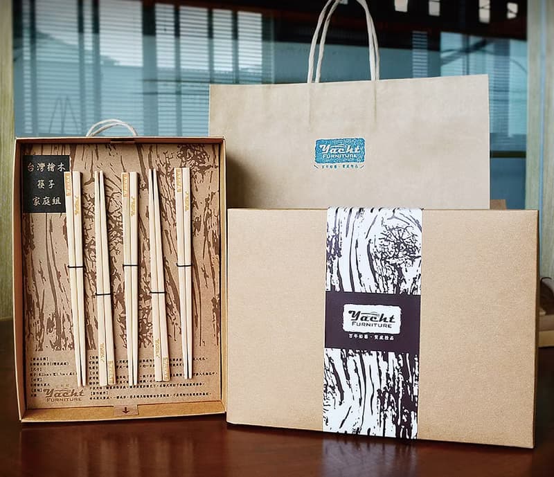 台灣檜木筷子五福臨門組合