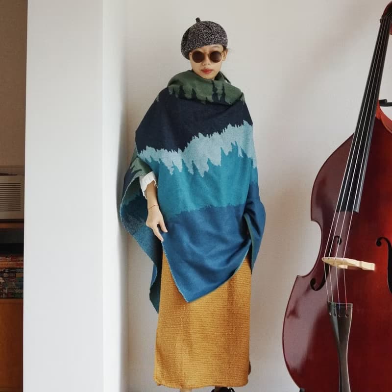 山川湖海 秋冬保暖蓋毯圍巾披肩 義大利進口雙層軟羊毛料