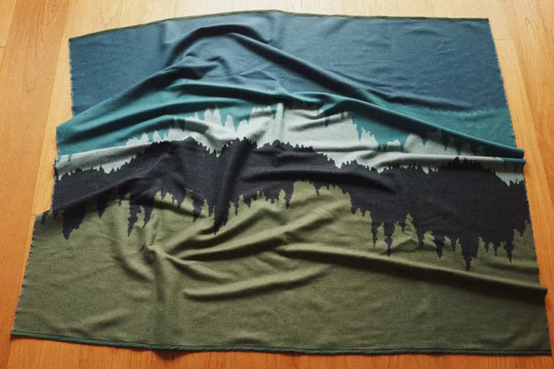 山川湖海 秋冬保暖蓋毯圍巾披肩 義大利進口雙層軟羊毛料