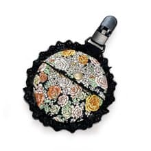 黑色系碎花+蕾絲邊-平安符袋