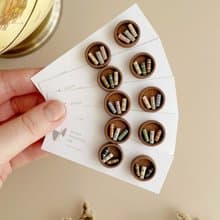 Brown Bookcase Stud Earrings, Circle-shaped stud earrings
