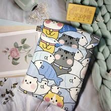 袋物系列-韓國薄棉布滿版貓款電子書收納袋-7吋收納電子書保護套