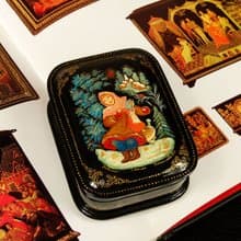 Winter Maiden lacquer box snow fairy tale folk art Christmas Gift Wrapping