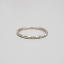 圓之鑿鑿 - 極細尾戒線戒 925純銀手工鑿敲戒指