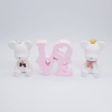 LOVE字母-皇冠蝴蝶結墜飾鼻鑽小熊擴香石-生日禮-婚禮小物