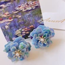 【AurorA百寶盒】A010─畫家系列─莫內牡丹─耳針