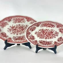 維勒魯瓦和博赫紅法桑上菜|橢圓形紅板|體外瓷