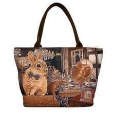 肩背托特包 大容量 / 防潑水 平織緹花 兔宅子