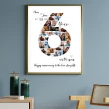 0-9 Number Photo collage Editable Canva Template, Anniversary Gift, Brthday Gift