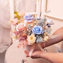 【夢幻】 漸層永生花 乾燥花開幕盆栽 新居賀禮 / 升遷 桌花 盆花