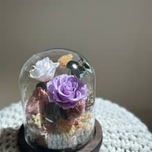 浪漫粉永生玫瑰花花玻璃罩 禮物 情人節禮物 花禮