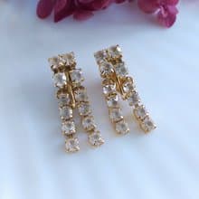 Vintage Jewelry 西洋古董飾品 TRIFARI 白萊茵 小知性 夾式耳環