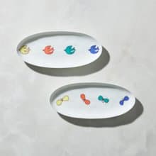 日本晴九谷燒 - 橢圓中盤(2件組)