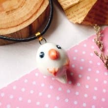 【擴香項鍊】香水精油項鍊|白文鳥|手作陶藝