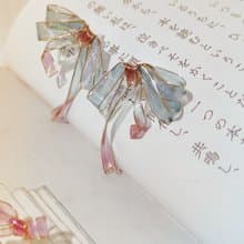 原創 |  夢姬 全手工制立體蝴蝶結緞帶長短款純銀耳釘耳夾 多色