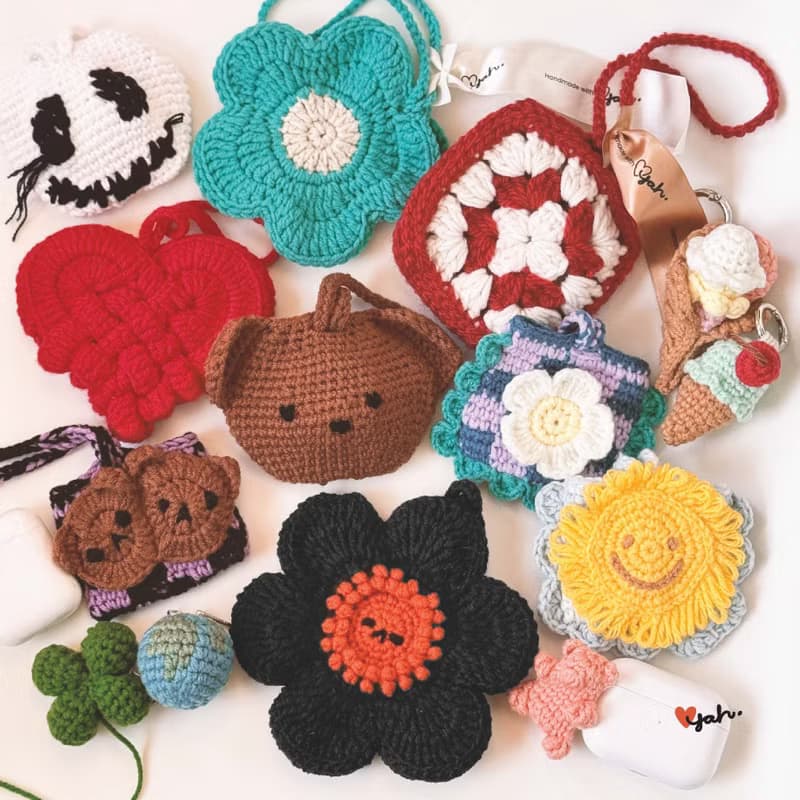 手工編織藍莓朱古力雪糕吊飾